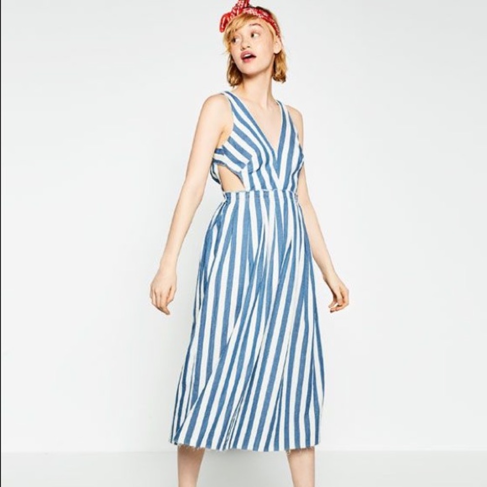 Zara Stripped Denim Dress